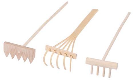 Healifty - Mini rastrello da Giardino Zen in bambù, 3 pz