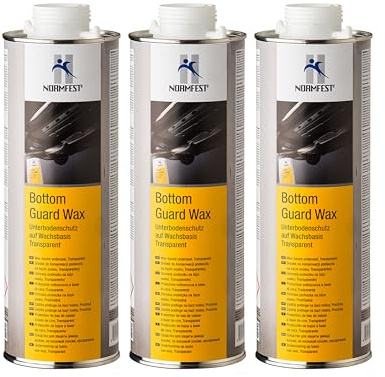 Normfest Bottom Guard Wax – Transparenter Unterbodenschutz auf Wachsbasis mit selbstheilendem Korrosionsschutz, temperaturbeständig bis 180 °C, haftet auch auf PVC-Beschichtungen – 3X 1 Liter