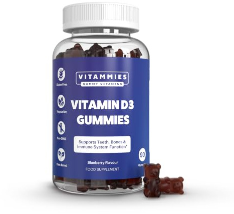 Vitammies Vegan Vitamin D3 Gummies 2000 IU | High Strength Vitamin D Gummies | 90 Count 3 Month Supply | Berry Flavour | Vegetarian | Gluten Free | Non GMO | Vitamin Gummies for Adults