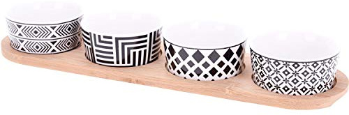 Excellent Houseware Snack-Servierset, 4 Schüsseln, Porzellan