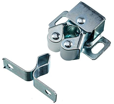 Double Roller Catch and Plate for Cabinets and Furniture, L32mm W28mm H14mm