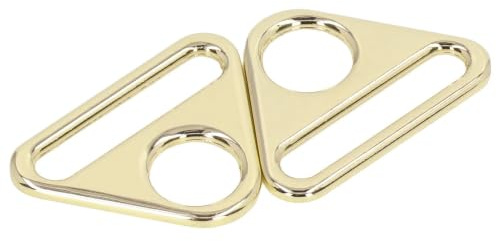 10 Stück Dreieck Schnalle 38mm Einsteller Dreieck mit Stange, Swivel Clip Ring Schnalle Gegossenes Schnur und Bandage Connector (Hell Gold)