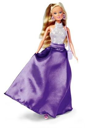 Simba 105733558 - Steffi Love Magic Night, Ankleidepuppe in einem glamourösen Kleid mit High Heels, Ohrringen und Glitzertasche, 29cm Puppe, ab 3 Jahren