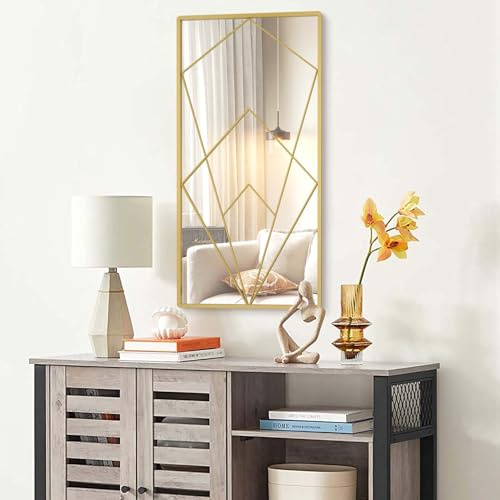 WONSTART Miroir de fenêtre décoratif ou décoration murale, miroir mural rectangulaire en métal pour salon, chambre à coucher, salle à manger, à suspendre horizontalement ou verticalement, 76,2 x 38,1
