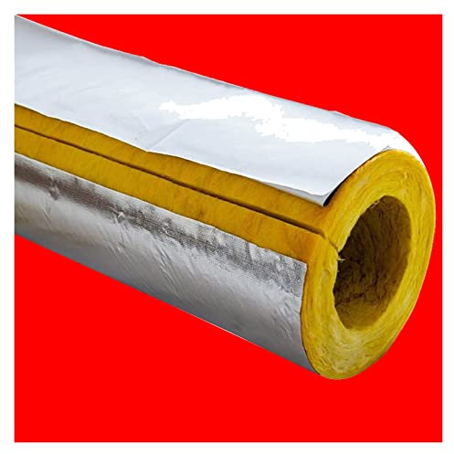 AMOCHO Tubo de Aislamiento térmico, Tubo de Aislamiento térmico de Lana de Vidrio, Tubo de Aluminio, de 30 mm / 50 mm de Espesor, Utilizado para tuberías de Calefacción Industrial