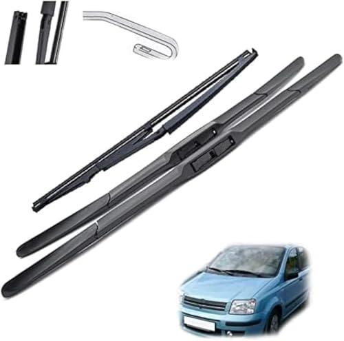 Tergicristalli Set di spazzole tergicristallo Anteriori e Posteriori per Fiat Panda 169 2003-2012 Spazzole per Parabrezza per Parabrezza per Auto 22 + 16 + 13 