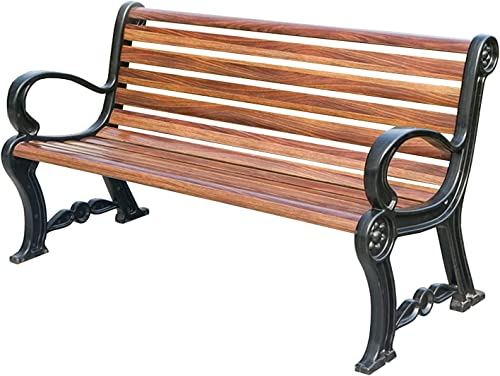 ATAAY Patio Outdoor Gartenbank, Kohlefasermaterial, 108 ° Bequeme Rückenlehne und Armlehne, belastbar 500 kg, Hof, Straße, Balkon, Freizeitbereich (Farbe : Mit Rückenlehne)