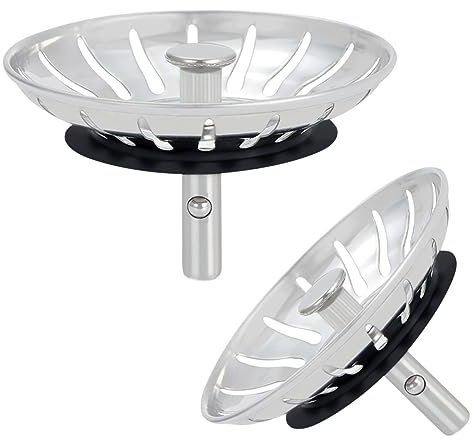 Coolty 2 Pièces Bouchon Evier Cuisine 78mm Filtre évier Cuisine Acier Inoxydable Panier d'évier Crépine Cuisine Meilleur pour Vidange et Antiblocage