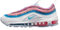 Nike Sportswear - Sneakers Air Max 97 (GS) in Pelle, Bianco-Blu-Fucsia-Blu (4)