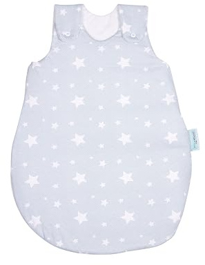 pic Bear Premium Babyschlafsack aus Jersey-Baumwolle – Atmungsaktiv, Mitwachsend und für Ganzjahres-Nutzung mit verstellbaren Größen 62/68 Ice Stars