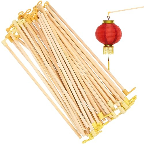 DEARMAMY Kinderspielzeug 35 Stück 10 4 Zoll Papierlaternengriff Spazierstockstange Holzstab Für Feenlaterne DIY Laterne Chinesisches Neujahrsdekor Spielzeug Für Kinder
