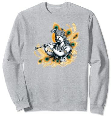Krishna flûte à jouer et couronne de plumes de paon Sweatshirt