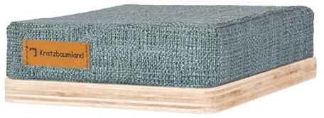 Kratzbaumland Wand-Step Relax für Katzen, Wandmontage, Wandelement (Blaugrau - Designer)(Weiß, Metall)(20x14 cm)