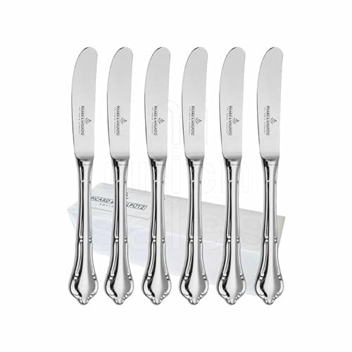 Picard & Wielpütz Brot-Buttermesser, Serie Palazzo 6121, 6 Stück, Edelstahl, Silber Chrome