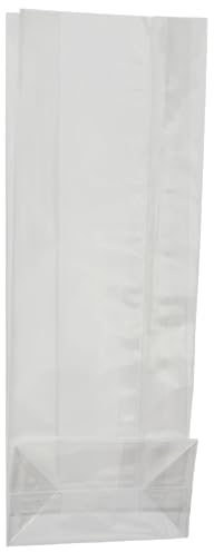 50 PZ BUSTE TRASPARENTI PER ALIMENTI OPP FONDO QUADRO SACCHETTO CON BASE (6x4x20 CM)