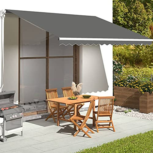 ShCuShan Markisenbespannung Sonnensegel Makise Zeltstoff AußEnmarkise Markise Anthrazit 4,5x3,5 m
