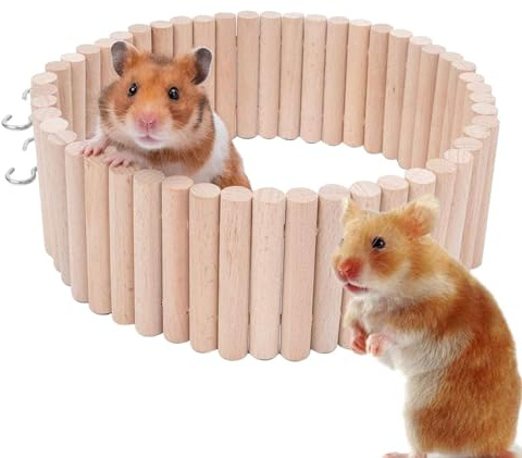 Hamster Kletterleiter Und Kletterspielzeug - 2 in 1 Käfigleiter Kauspielzeug, Holzleiter, Harmloses Holzspielzeug Und Käfigzubehör, Kletterleiter Und Zaun Set Für Mäuse