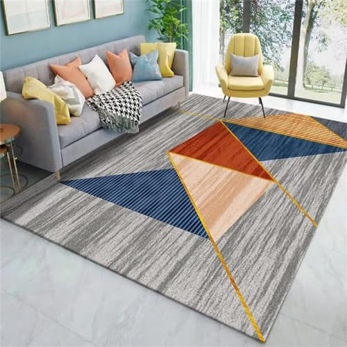 DJHWWD Teppich Billig The Carpet Teppich Moderner Wohnzimmer-Spielteppich mit geometrischem Muster 200x300CM Blau toiletten Teppich Waschbarer Teppich Wohnzimmer