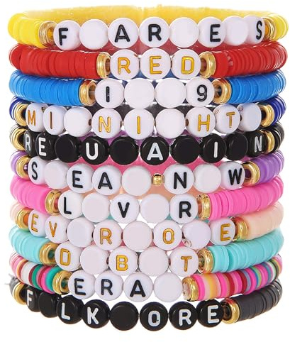 Lot de 11 bracelets d'amitié multirangs 1989 avec lettres inspirées de l'album, cadeaux pour fille, femme, sœur, fans de musique, pour tournée, décoration de fête d'anniversaire