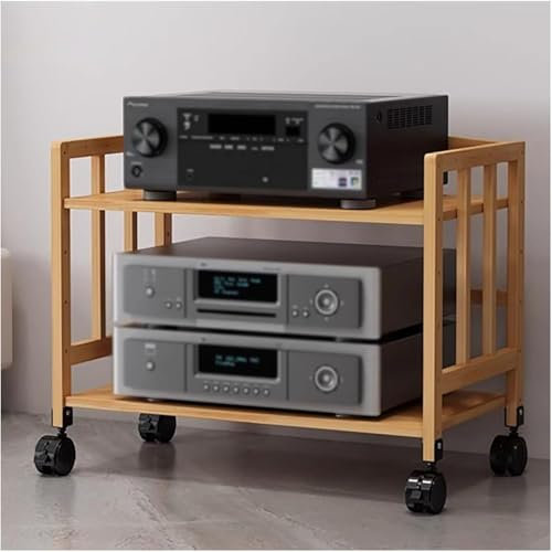 Home Audio Video Tower Media Stereo Component Unit Shelving, Record Player CD Cabinet Receiver Speaker Amplifier Stand, Corner Entertainment Center Game Consoles Storage Rack For Living G(Size:W-50cm)