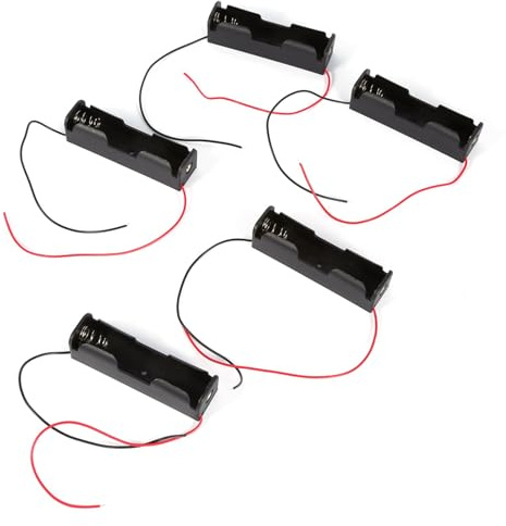 Haosie Support de Boîtier de Batterie, 5 PCS, 3.7V, en Plastique | Clip de Batterie, Boîtier de Rangement, Avec Fil de Connexion, Pour Batterie