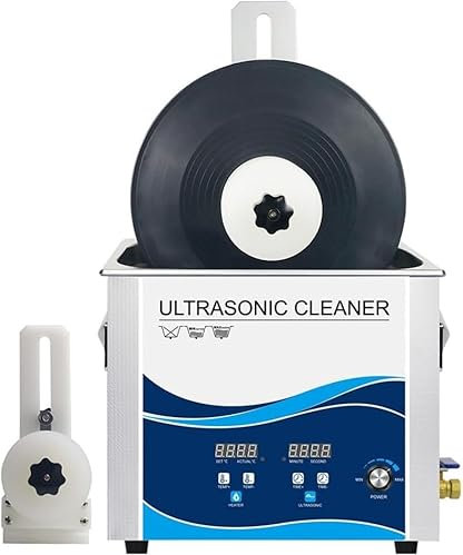 CFDZCP Ultrasonic Cleaner For Vinyl Records Disk Cleanup, 6.5L 180W Digital Degas Ultrasound Washer With Liftable Stand, Cleaning Of 1-7 Vinyl Records
