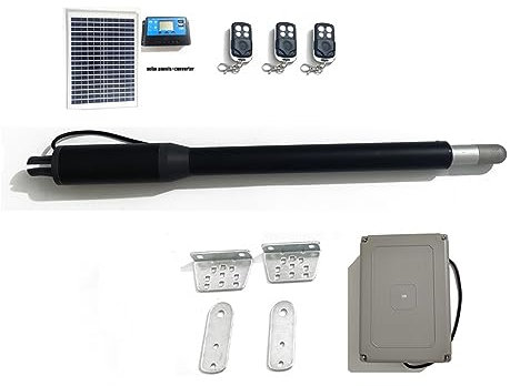 ferme-porte Automatique, Ouvre-porte simple de 200 kg avec panneau solaire, moteur de porte battante automatique, actionneur de télécommande, opérateur, accès à la cour de garage Con