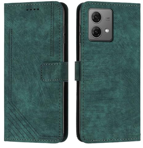 BORYA Funda para Motorola Edge 40 Neo (Moto Edge 40 Neo), Premium PU Antigolpes Sedoso Cuero Carcasa Suave Silicona Estuche con Bloqueo RFID Billetera Ranuras Tarjetas Soporte Caso. Verde