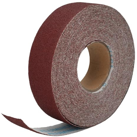 60 Grit Sandpaper Roll, 5cm x24m Continuous Abrasive Sand Paper Ready to Cut Emery Cloth Roll for Drum Sander Woodworking Automotive Metal Sanding (60 grit)