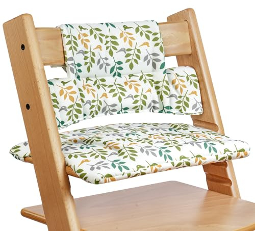 Vicloon Barnstolskudde för Stokke Tripp Trapp barnstol, skydd för bebisstol, mjukt och bekvämt, lätt att montera, lätt att rengöra, sittdyna kompatibel med Stokke Tripp Trapp stol (löv)