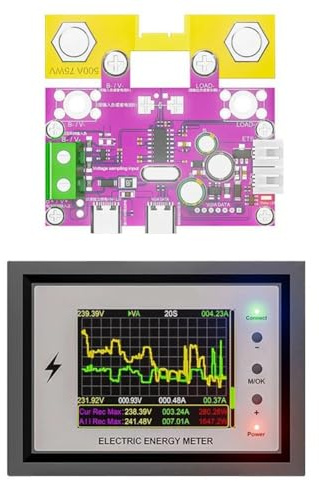 Qusedwey capacità della Batteria Tester DC 0-420 V con Misuratore di Tensione di Display Digitale Tuya WiFi Coulomb per Il Monitoraggio della Batteria al Litio 500A 500A