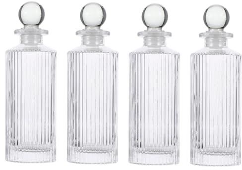 Levemolo Botellas de Vidrio para Difusor de Aceites Esenciales con Tapón de Bola de Vidrio Reutilizables para el Hogar