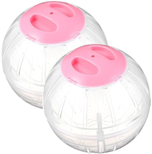 Veemoon 2 Balones y Ambiente de Juego Seguro de Ejercicio para Hámster de Plástico Diseño de Múltiples Orificios y Cierre Seguro Accesorio Adecuado para Animales Pequeños
