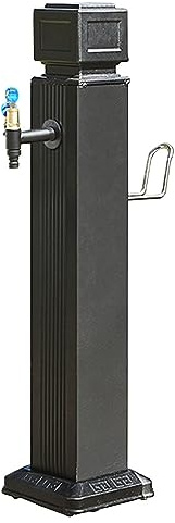 Fontana da giardino in acciaio inox per esterni con colonna porta tubo, rubinetto indipendente per giardino, cortile, patio - Design nero resistente