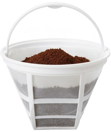 Filtro de café reutilizable, colador lavable de malla de 6 a 8 tazas, núcleo de preparación en forma de cesta de profesional, escudo resistente de acero inoxidable de alta densidad, protector de