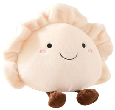 Peluche Dumpling - Coussin Douillet - Alimentaire - Peluche décorative pour Chambre - en Coton PP - 30 à 50 cm - Douce et Douillette - pour Dormir, se blottir et Collectionner - pour