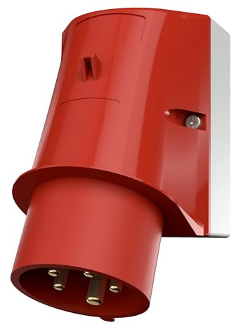 MENNEKES CEE Wandgerätestecker, 32 A, 5-polig, 400 V, IP44, Schraubkontakt | Gerätestecker, 6h, Industrie Wandstecker, rückseitige Leistungseinführung möglich, Einprägung zum Ausschlagen vorhanden