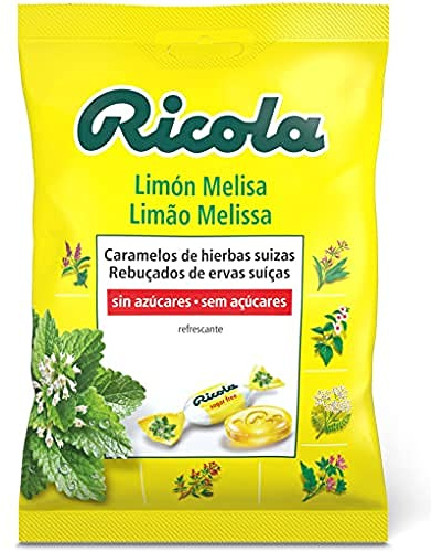 Ricola - Limón Melisa, Caramelos Duros Sin Azúcar, 70 g | 13 Hierbas Suizas, Aceites Esenciales, Refresca, Suaviza la Garganta, con Edulcorantes, Sabor Limón Melisa, 70 g