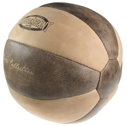Bad Company Retro Medizinball I Vollball aus Leder - Braun
