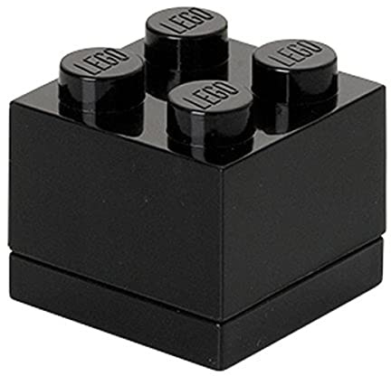 Lego, mini storage box, 4 bricks, in black