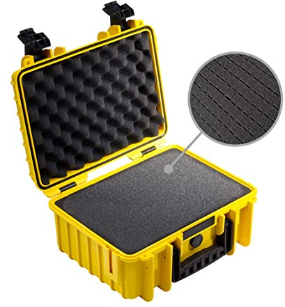 B&W Transportkoffer Outdoor - Typ 3000 - Gelb mit Würfelschaum - Wasserdicht nach IP67 Zertifizierung, Staubdicht, Bruchsicher und Unverwüstlich