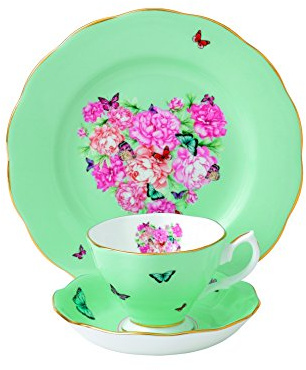 Miranda Kerr by Royal Albert Servizio da tè Blessings, Set di 3 Pezzi con Tazza, piattino e Piatto da 20 cm