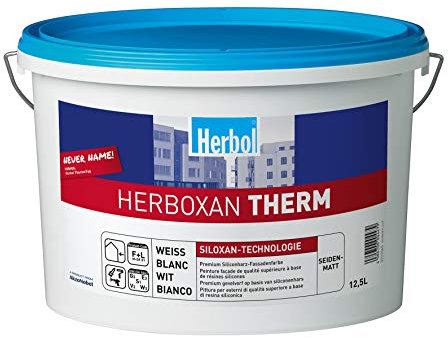 Herbol Herboxan Therm Premium Siloxanharz Fassadenfarbe außen Seidenmatt Weiß 12,5 Liter