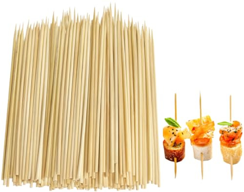 JapanBargain 4113, 4 inches Bamboo Skewer Long Toothpicks Appetizer Pick Fruit Picks Cocktail Picks Grill Skewer Outdoor Barbecue Skewer 300 pcs (4 inch x 300)