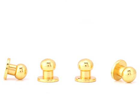 Lot de 20 rivets à tête ronde en laiton massif, 8 × 6 mm doré | Accessoires pour loisirs créatifs, Fabrication de vêtements, Avec perforateur pour trou d'installation