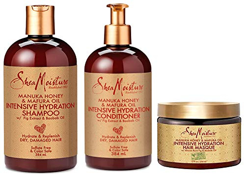 SheaMoisture Manuka Honey & Mafura Oil Intensive Hydration Combination Set - Includes 368.5 g Shampoo, 368.5 g Conditioner & 340.2 g Hair Masque