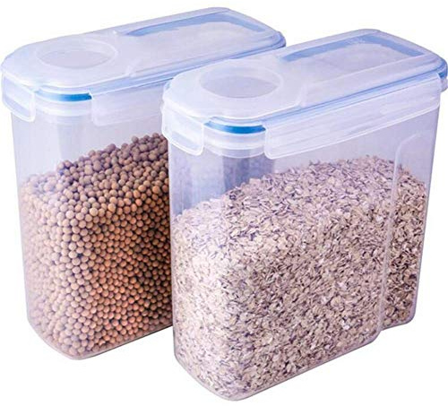 Cocina Hermético Conservación Alimentos Contenedores,4L Cereales Contenedores,Dispensador Cereales,Plástico Snacks Azúcar Almacenaje Papeleras Organizador,Pantry Ahorro de Espacio Botes Botes,Nueces