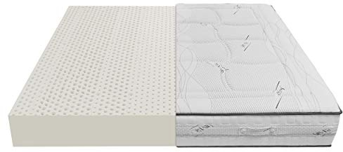 Baldiflex Emporio Latexmatratze für Doppelbett, 160 x 200 cm, Höhe 20 cm, mit 7 Zonen mit unterschiedlicher Liegeposition, Bezug aus Silver Care-Stoff, Abnehmbarer Bezug, milbendicht und atmungsaktiv