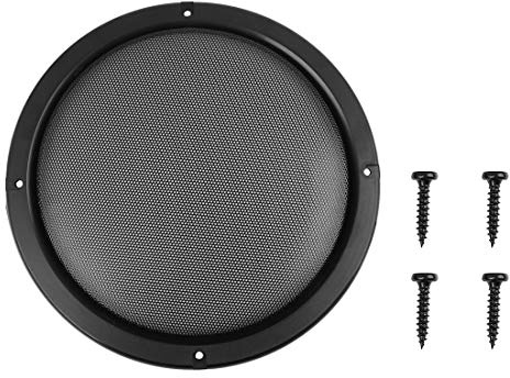 sourcing map 8 Zoll Lautsprechergitter Schwarz 1Pc Für Lautsprecher Metall | 22x18,2x2cm, Kunststoff Ring, Schraubenabstand 141,5mm Und 203,5mm, Für Auto Subwoofer