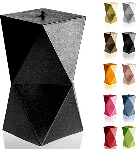 Candellana Handmade Geometric Kerze Geschenk- Lustig - Dekorative Kerze - Home Décor - Geschenke für Freunde - Baumwolle Docht - Brenndauer 25h - Black Metallic Kerze